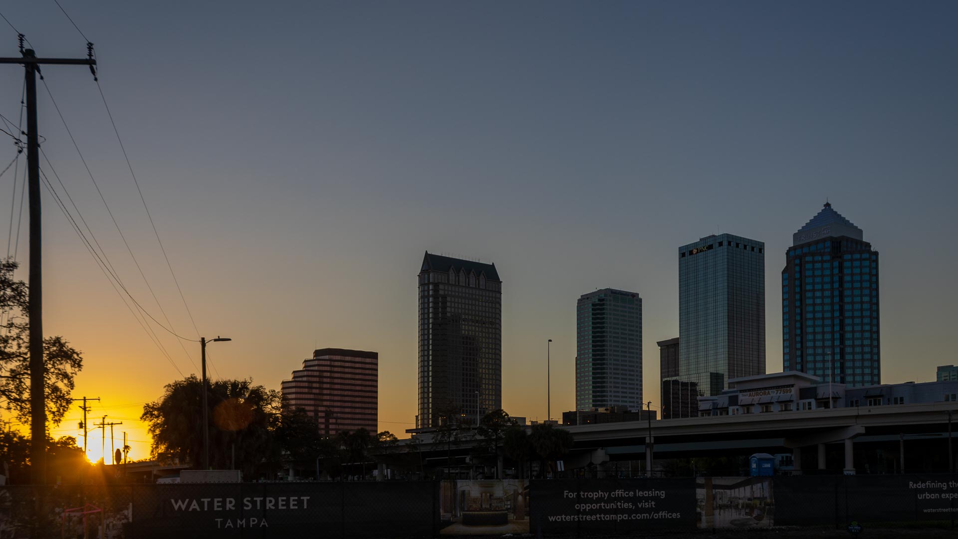 Tampa Downtown mit Abendsonne